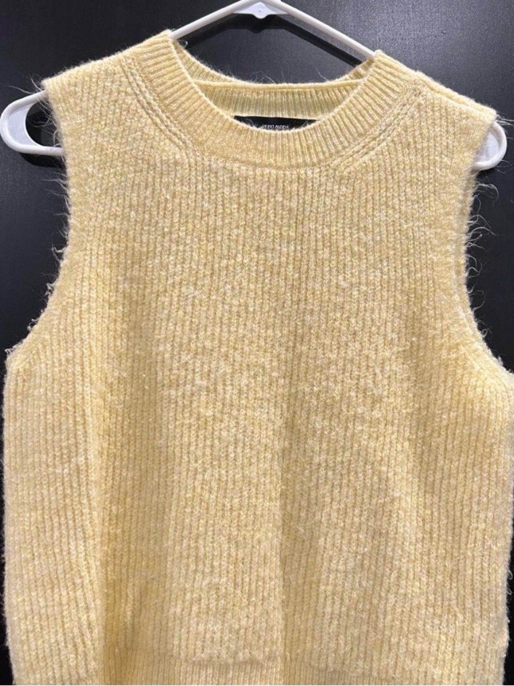 Vero Moda Pale Yellow Ribbed Knit Sweater